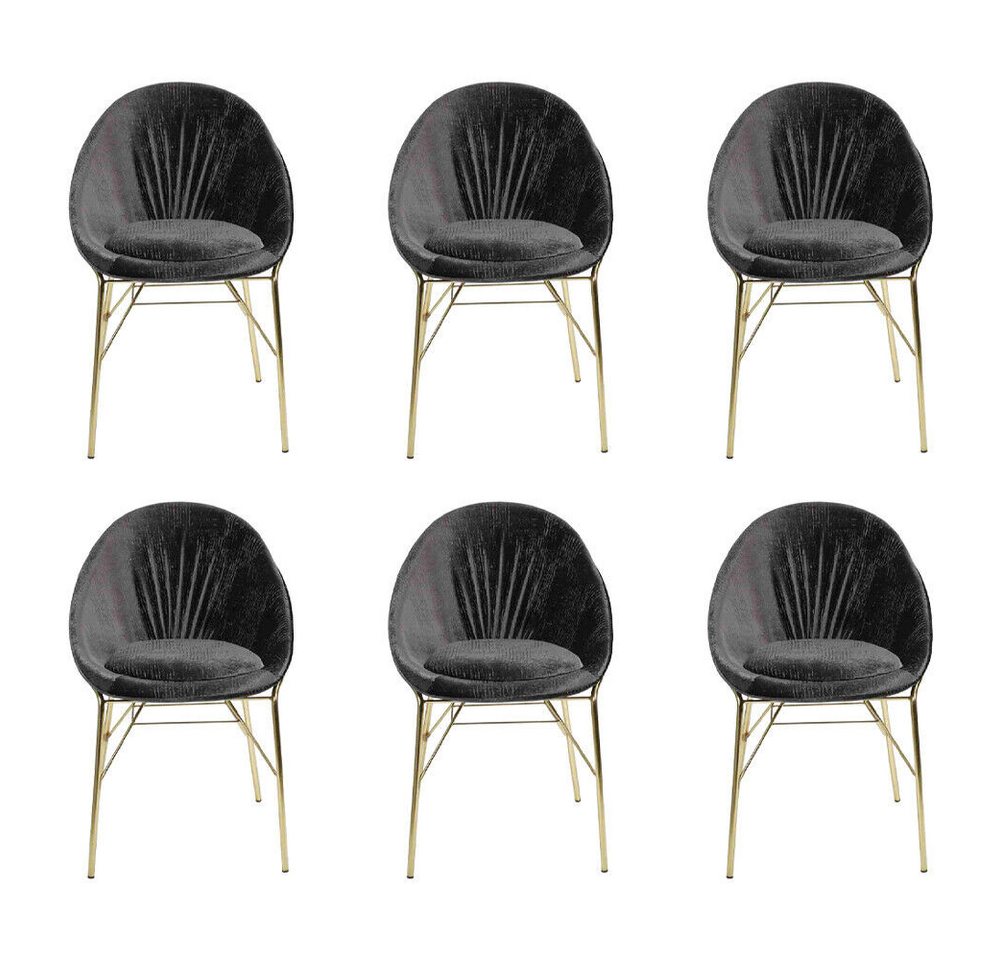 JVmoebel Stuhl Moderne Design Schwarz 6x Stühle Ohne Armlehne Esszimmer Luxus Möbel, Made In Europe von JVmoebel