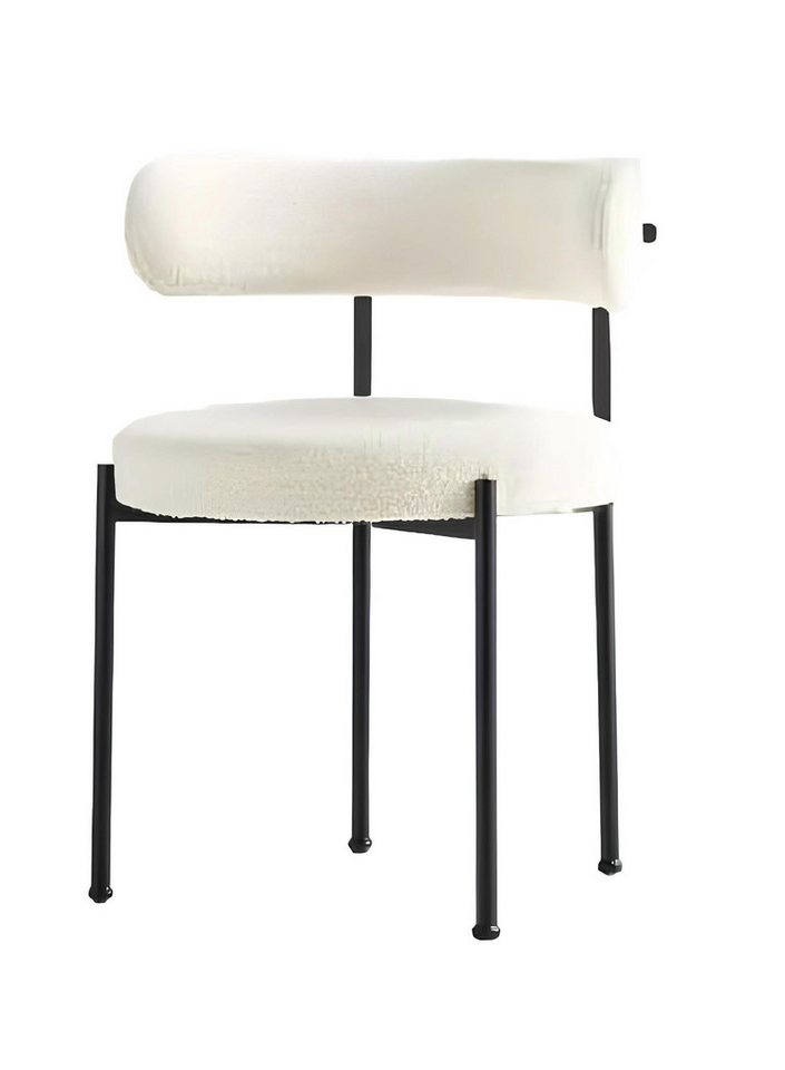 JVmoebel Esszimmerstuhl Moderne Polsterstuhl Design Stuhl Weiß Edelstahl Esszimmer Luxus Möbel (1 St), Made in Europa von JVmoebel