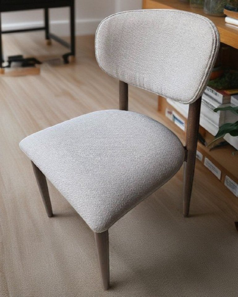 JVmoebel Stuhl Moderner Esszimmerstuhl Luxus Design Beige Holz Sitz Lehn Sofort (1 St), Made in Europa von JVmoebel