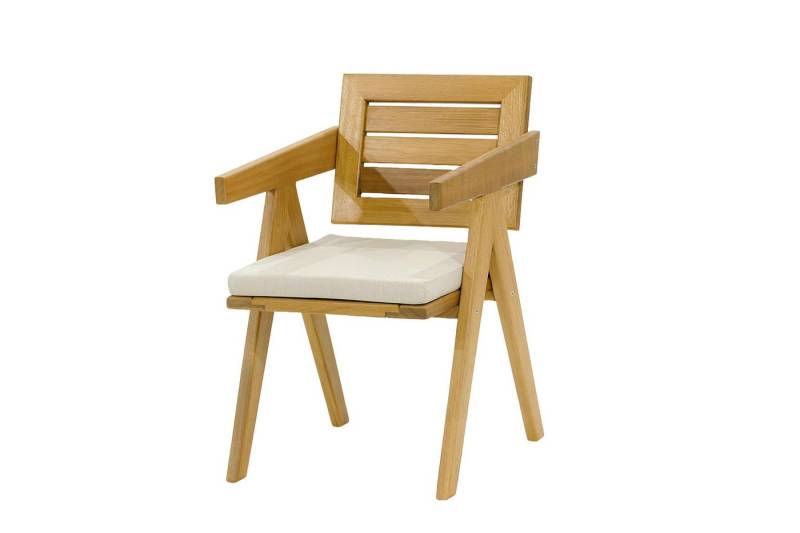 JVmoebel Gartenstuhl Moderner Gartenstuhl Terrassenmöbel Beiger Holz Stuhl Outdoor Möbel, Made in Europa von JVmoebel