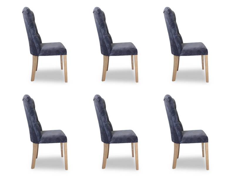 JVmoebel Esszimmerstuhl Polsterstuhl Chesterfield Design Garnitur Sessel 6-tlg., Made in Europa von JVmoebel