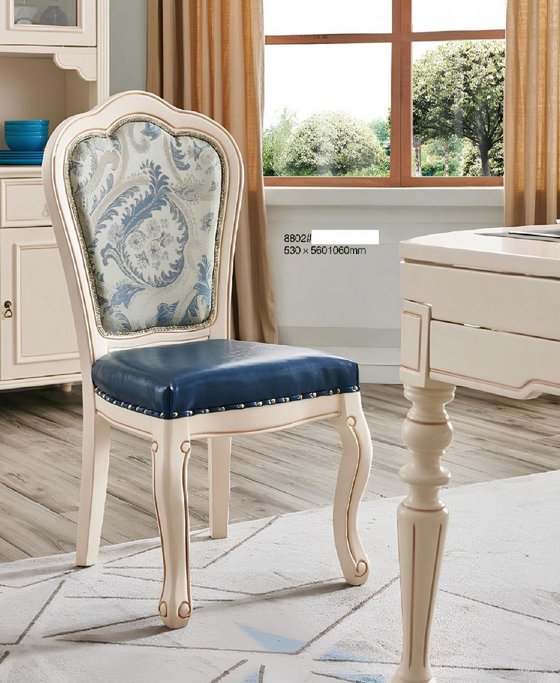 JVmoebel Esszimmerstuhl Polsterstuhl aus Echtholz für das klassische Esszimmer in Blau, Made in Europa JVmoebel Esszimmerstuhl Polsterstuhl aus Echtholz für das klassische Esszimmer in Blau, Made in Europa von JVmoebel
