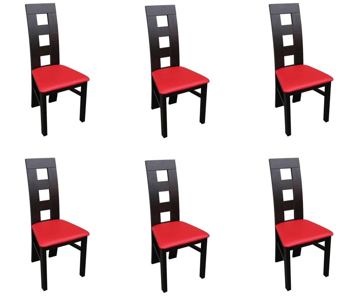JVmoebel Stuhl Set 6x Sessel GruppeTextil Polster Stühle Gastro Esszimmer Stoff Rot, Made in Europa von JVmoebel