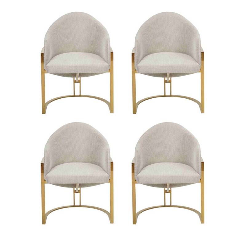 JVmoebel Stuhl Stilvolle Polsterstühle Metall Esszimmer Küchenstuhl Weiß 4er Set, Made in Europa JVmoebel Stuhl Stilvolle Polsterstühle Metall Esszimmer Küchenstuhl Weiß 4er Set, Made in Europa von JVmoebel