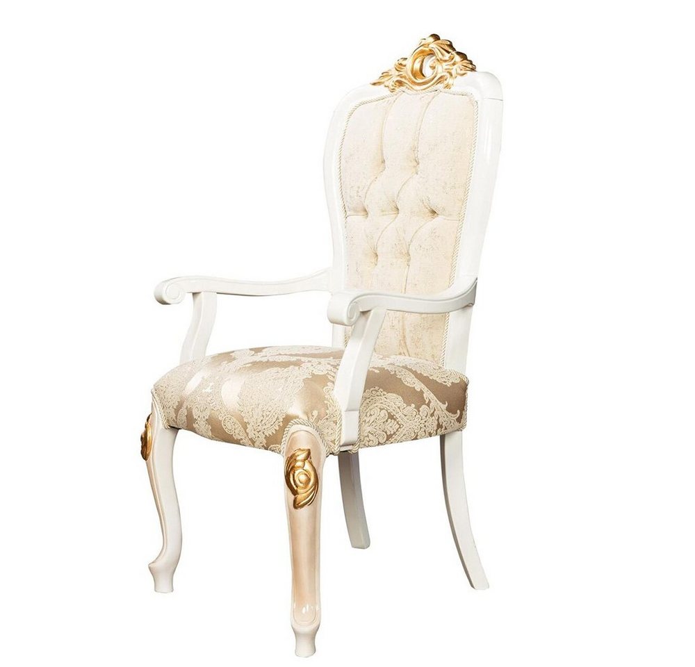 JVmoebel Stuhl Stühle Wohnzimmer Esszimmer Lehnstuhl Polsterstuhl mit Armlehne Luxus, Made In Europe von JVmoebel
