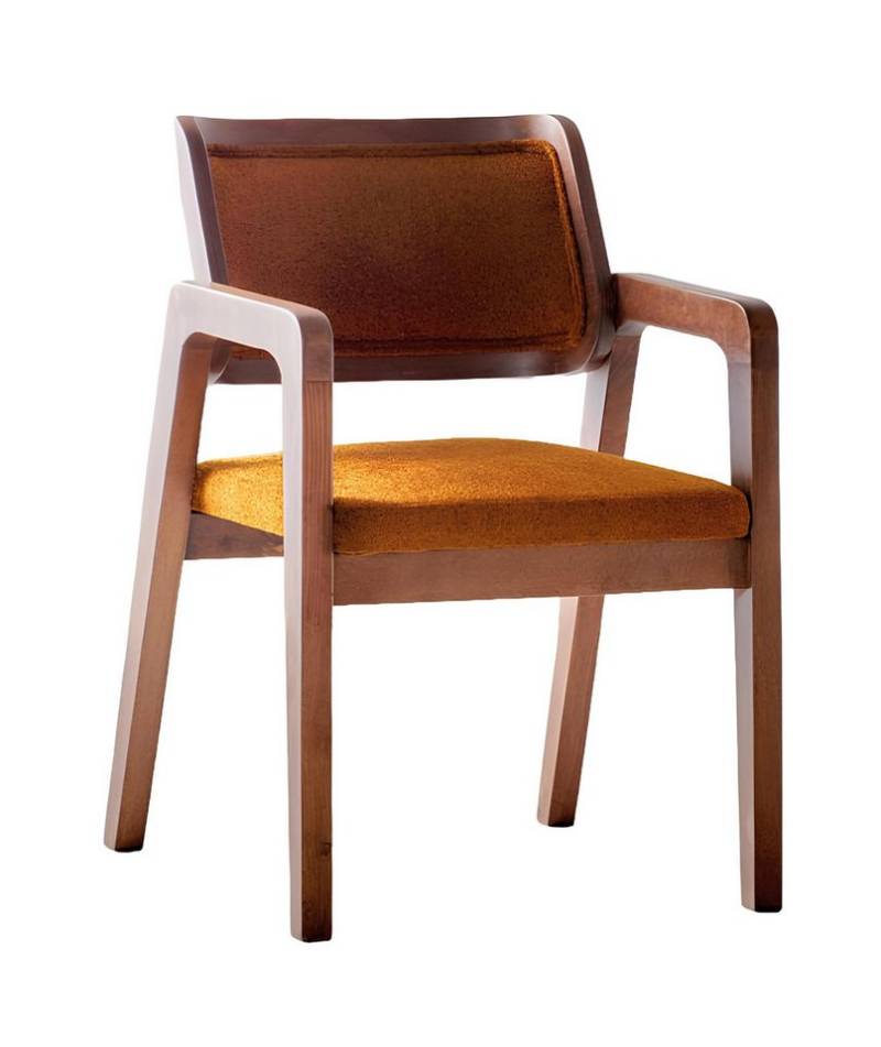 JVmoebel Armlehnstuhl Stuhl Braun Design Wohnzimmer Esszimmer Holz Stühle Polster Hochwertig (1 St), Made in Europa von JVmoebel