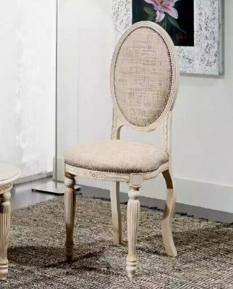 JVmoebel Stuhl Stuhl Esszimmer Polsterstuhl Klassischer Neu Möbel Textil Sitz (1 St), Made in Italy von JVmoebel