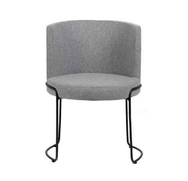JVmoebel Stuhl Stuhl Modern Polster Esszimmer Stühle Textil Farbe Grau 1 Sitzer (1 St), Made in Europa von JVmoebel