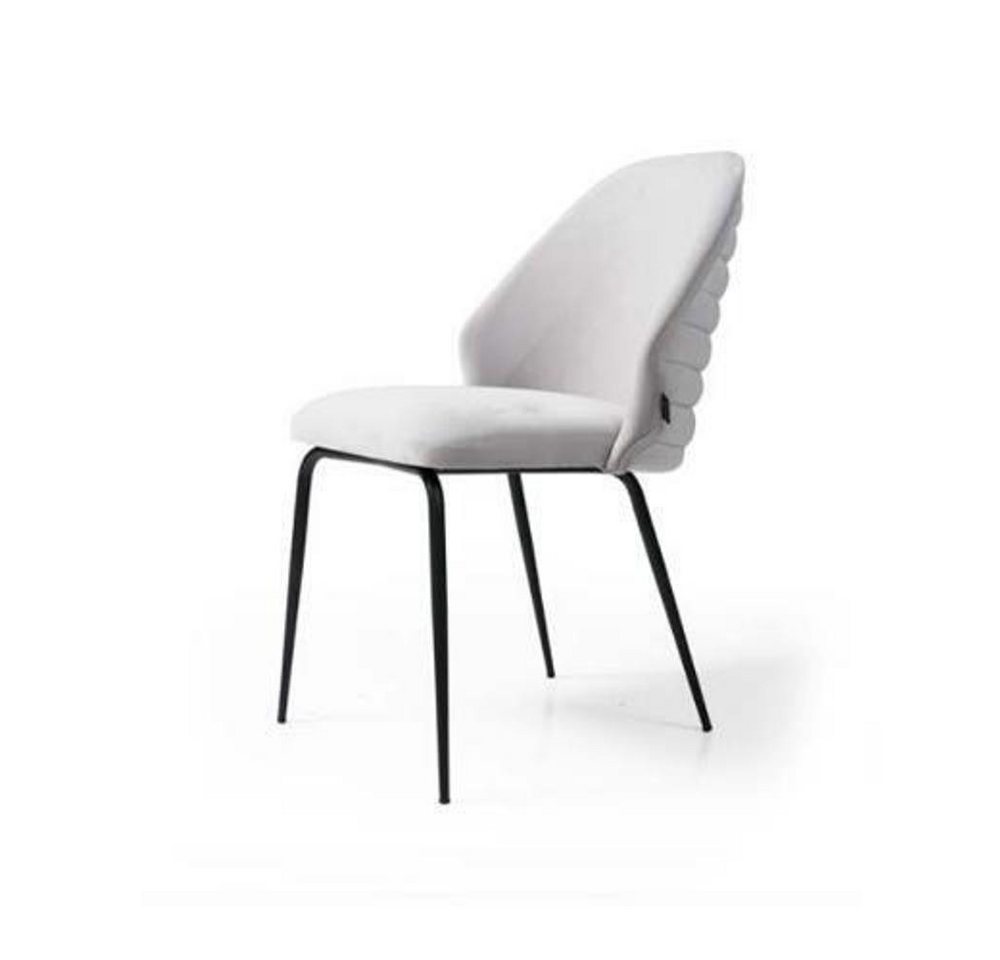 JVmoebel Stuhl Weißer Edelstahl Stuhl Luxuriöser Einsitzer Designer Küchenstuhl (1 St), Made in Europa von JVmoebel