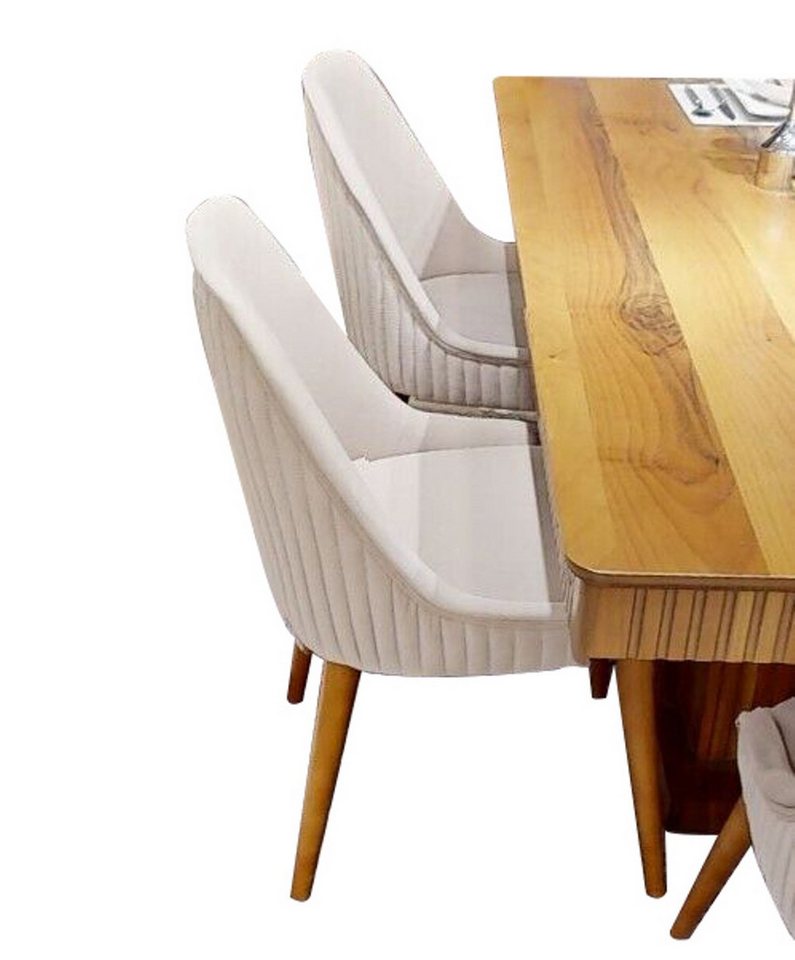JVmoebel Stuhl Weißer Esszimmer 1-er Stuhl Designer Küchenstuhl Moderne Polsterstühle (1 St), Made in Europa von JVmoebel