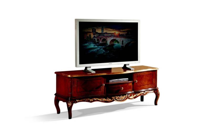 JVmoebel TV-Schrank Barock TV-Schrank aus Holz mit 2 Türen, Schublade & Regal Made in Europa von JVmoebel