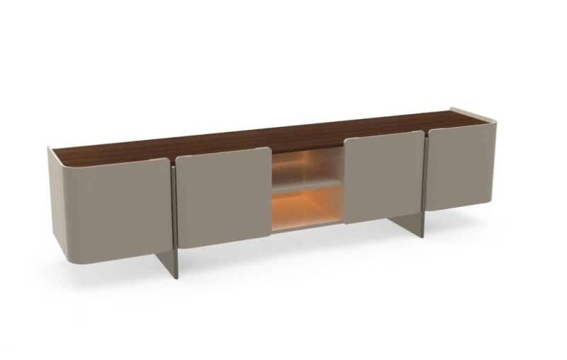 JVmoebel TV-Schrank Luxuriöse moderne TV-Wand in Grau – Wohnzimmereinrichtung Lowboard (1-St., 1x TV Ständer) Made in Europa von JVmoebel