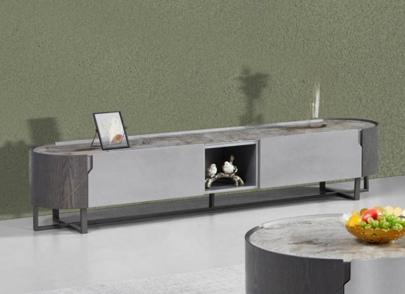 JVmoebel TV-Schrank Luxuriöses Designer Lowboard in Grau für das Wohnzimmer (1-St., RTV Lowboard) Made in Europa von JVmoebel