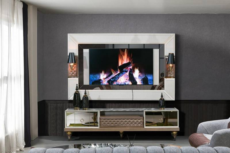 JVmoebel Sideboard Moderne Wohnwand Kombination mit TV-Ständer und Holz Lowboard, Made in Europa von JVmoebel