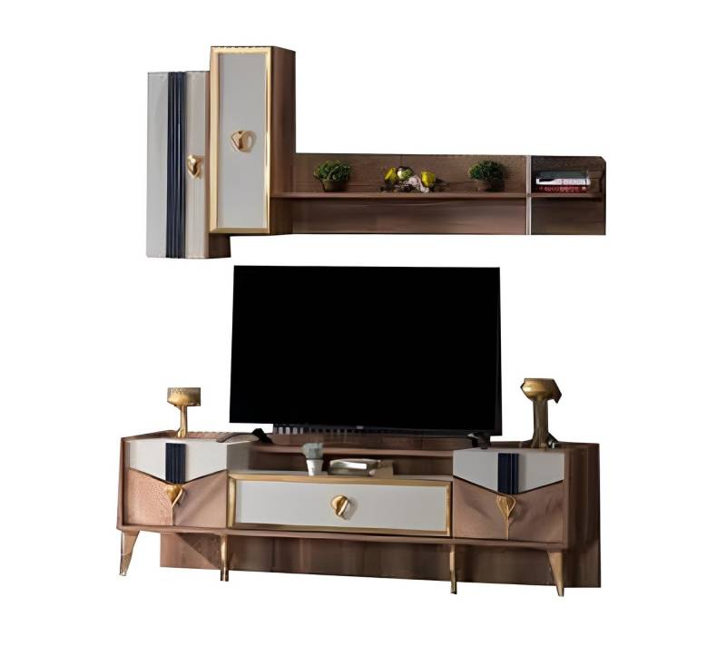 JVmoebel TV-Wand Esszimmer Set: Moderner TV-Schrank & Regal 2-teilig aus Holz, (TV-Ständer, Regal), Made in Europe von JVmoebel