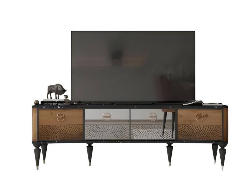 JVmoebel TV-Schrank Wohnzimmer Holz Tisch Braun mit TV-Schrank und praktischem Ständer (TV-Schrank) Made in Europe von JVmoebel
