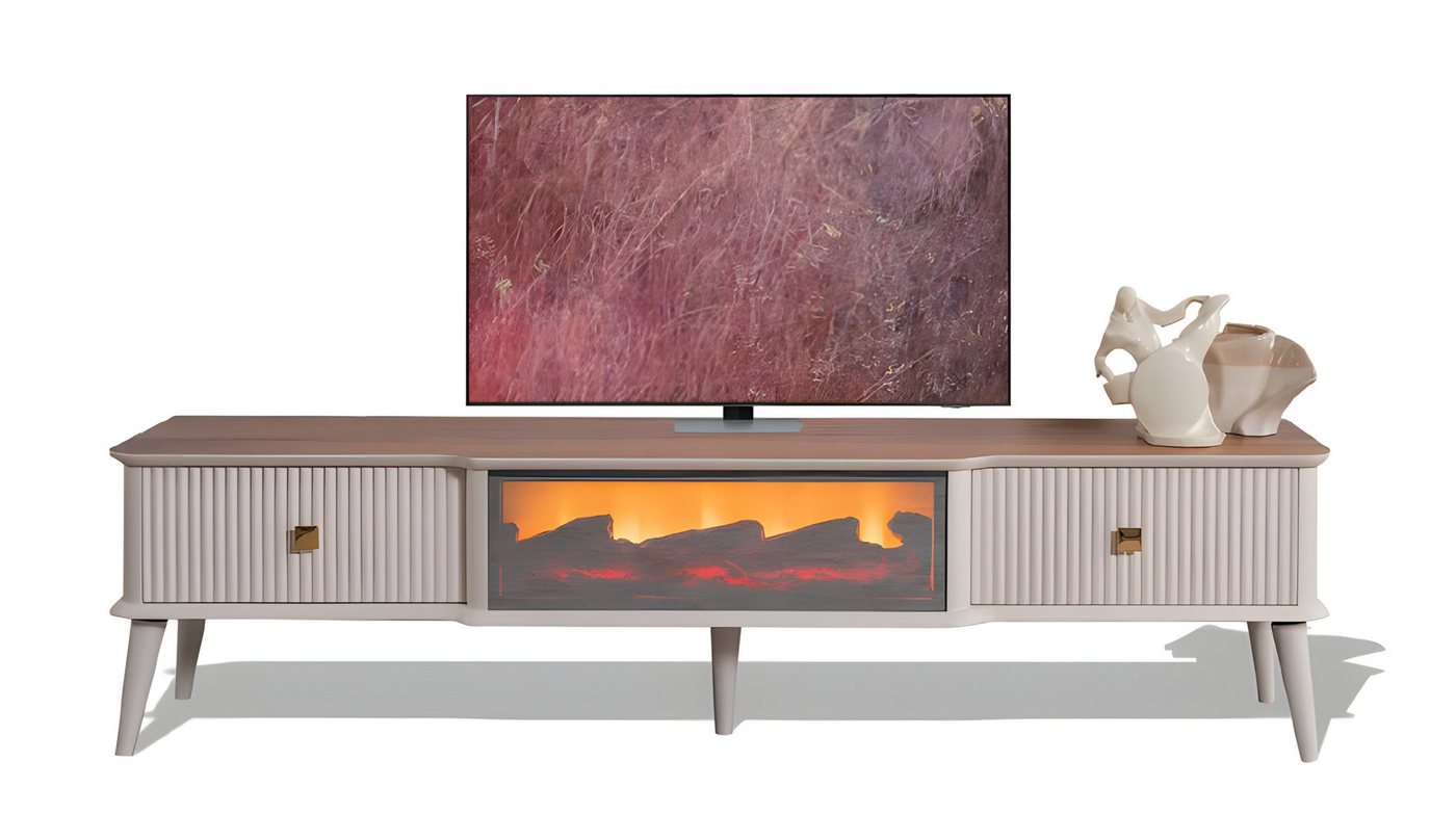 JVmoebel TV-Wand TV-Lowboard mit Kamin modernes Design Sideboard Lowboard Schrank Luxus, Made in Europe JVmoebel TV-Wand TV-Lowboard mit Kamin modernes Design Sideboard Lowboard Schrank Luxus, Made in Europe von JVmoebel