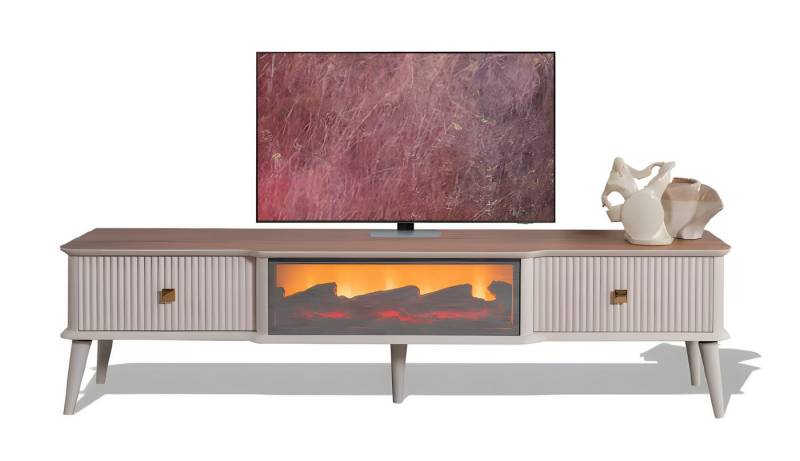 JVmoebel TV-Wand TV-Lowboard mit Kamin modernes Design Sideboard Lowboard Schrank Luxus, Made in Europe JVmoebel TV-Wand TV-Lowboard mit Kamin modernes Design Sideboard Lowboard Schrank Luxus, Made in Europe von JVmoebel