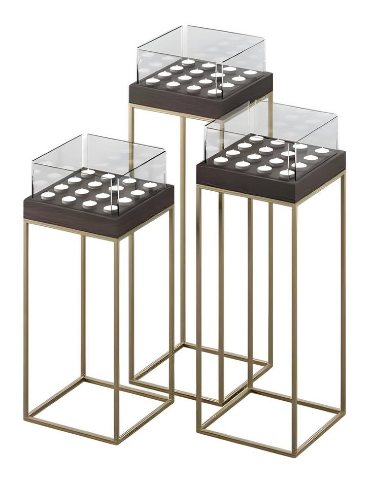 JVmoebel Teelichthalter Kerzenständer Set aus Metall in Grau modern elegant, Made in Europe JVmoebel Teelichthalter Kerzenständer Set aus Metall in Grau modern elegant, Made in Europe von JVmoebel