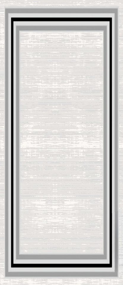 JVmoebel Teppich Bodenteppich Kurzflor Bordüre Ornament Grau Schwarz Flur Foyer Deco, Höhe: 290 mm, Made in Europa von JVmoebel