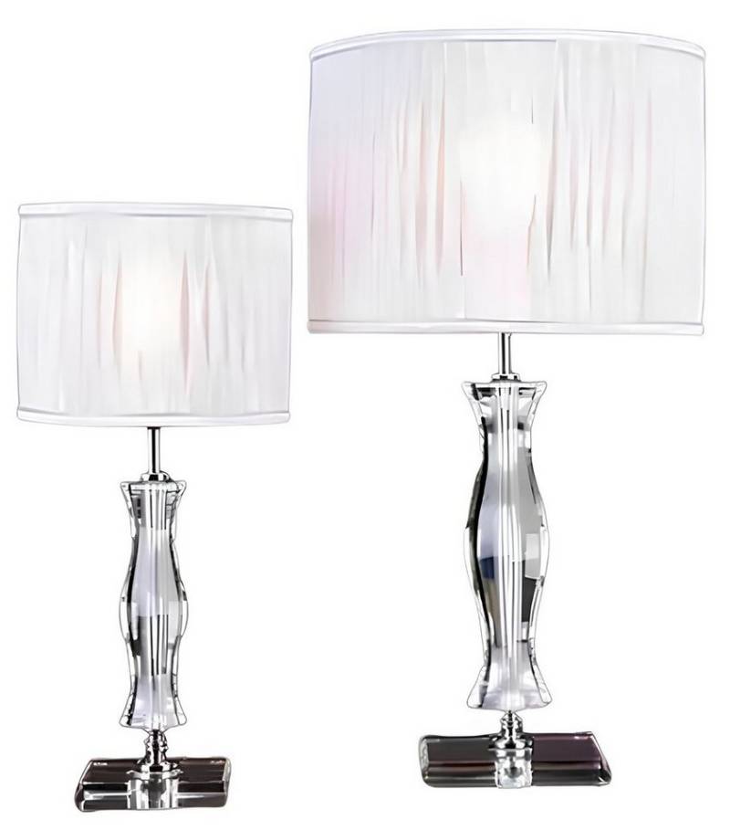 JVmoebel Tischleuchte Kristall Lampe Tischlampe Weiß Steh Nachttisch Neu Schreibtisch, Leuchtmittel wechselbar, Made in Europa von JVmoebel