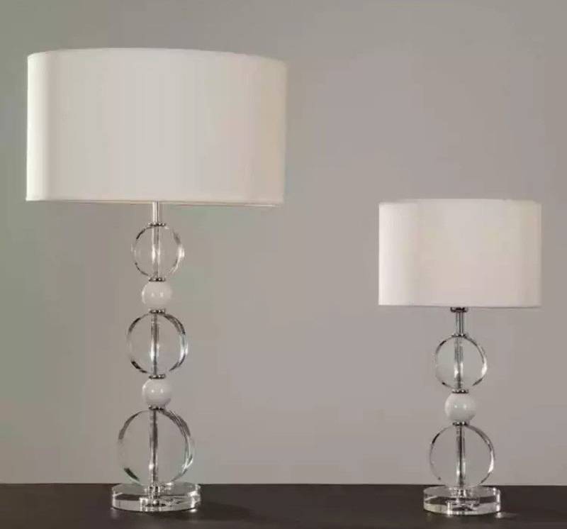 JVmoebel Tischleuchte Weiß Tischleuchte Tisch Lampe Kronleuchte Kristall Moderne, Leuchtmittel wechselbar, Made in Europa von JVmoebel