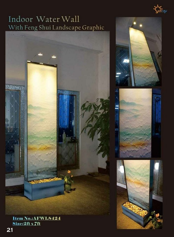 JVmoebel Trennwandplatten, Trennwand Wasserwand Säule Wände Waterwall LED 60x210cm Wasserwände von JVmoebel