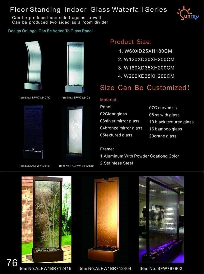 JVmoebel Trennwandplatten, Wandpaneel LED Wasserwand Wasser Wände Wasser Blasen Wand Waterwall von JVmoebel