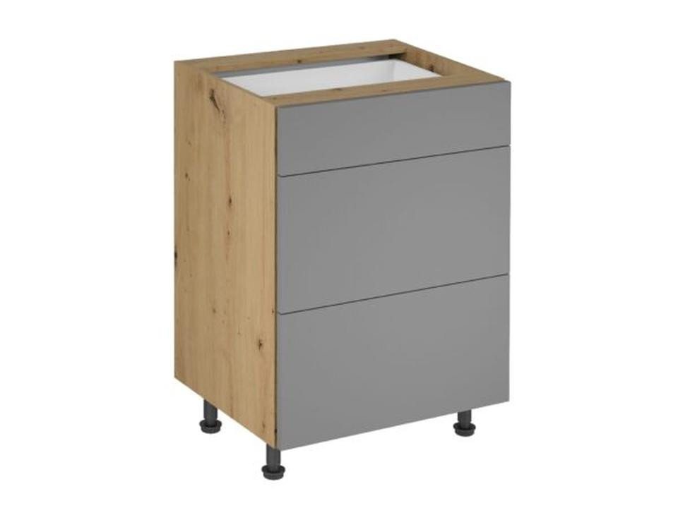 JVmoebel Unterschrank Schubladenschrank Küchenunterschrank grau 3 Schubladen MDF/Spanplatte (1-St) Made in Europe von JVmoebel