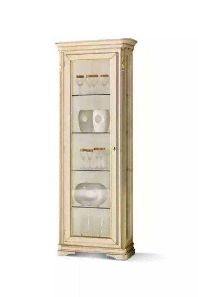 JVmoebel Vitrine Beige Klassische Holz Vitrine Anrichte für das Wohnzimmer (1-St., Vitrine) Made in Europa von JVmoebel