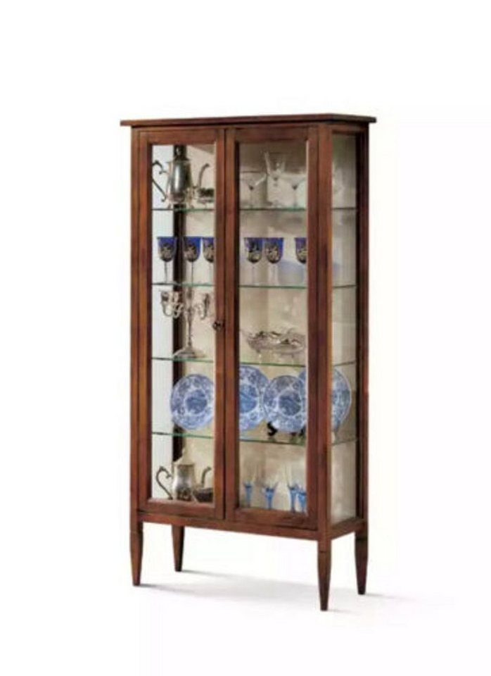 JVmoebel Vitrine Braun Vitrine Glas Wohnzimmer Holz Anrichte Luxus Möbel Italien (1-St., Vitrine) Made in Europa von JVmoebel