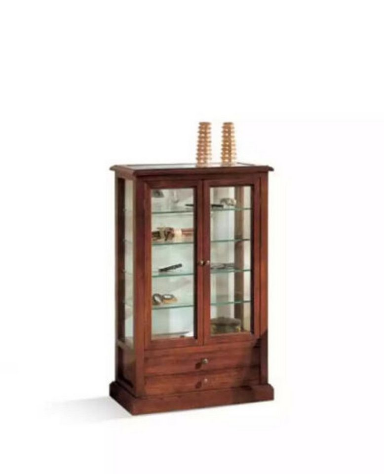 JVmoebel Vitrine Braun Vitrine Wohnzimmer Schränke Anrichte Italienische Möbel Holz (1-St., Vitrine) Made in Europa von JVmoebel