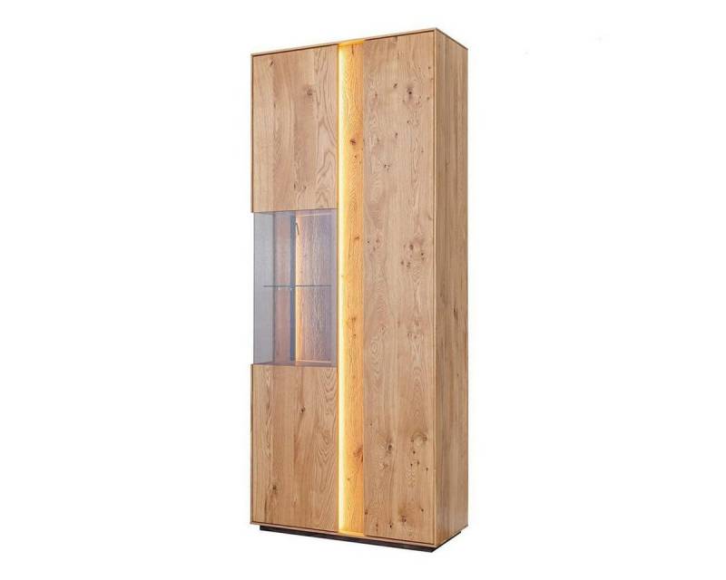 JVmoebel Vitrine Braune LED-Vitrine aus Holz mit Glas - Wohnzimmer Möbel neu (1-St., Vitrine) Made in Europa von JVmoebel