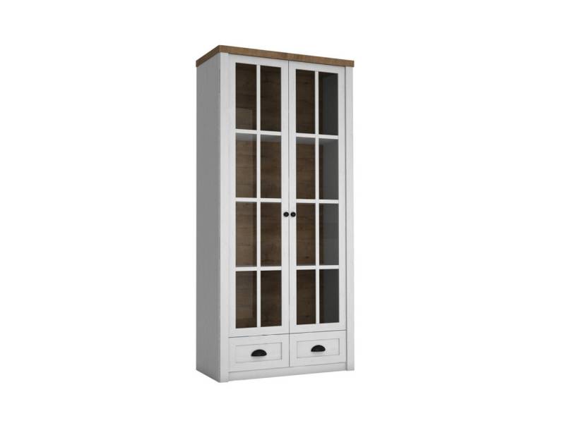 JVmoebel Vitrine Buffetschrank Küchenbuffet Vitrinenschrank Weiß Holz & Glas (1-St) Made in Europe von JVmoebel