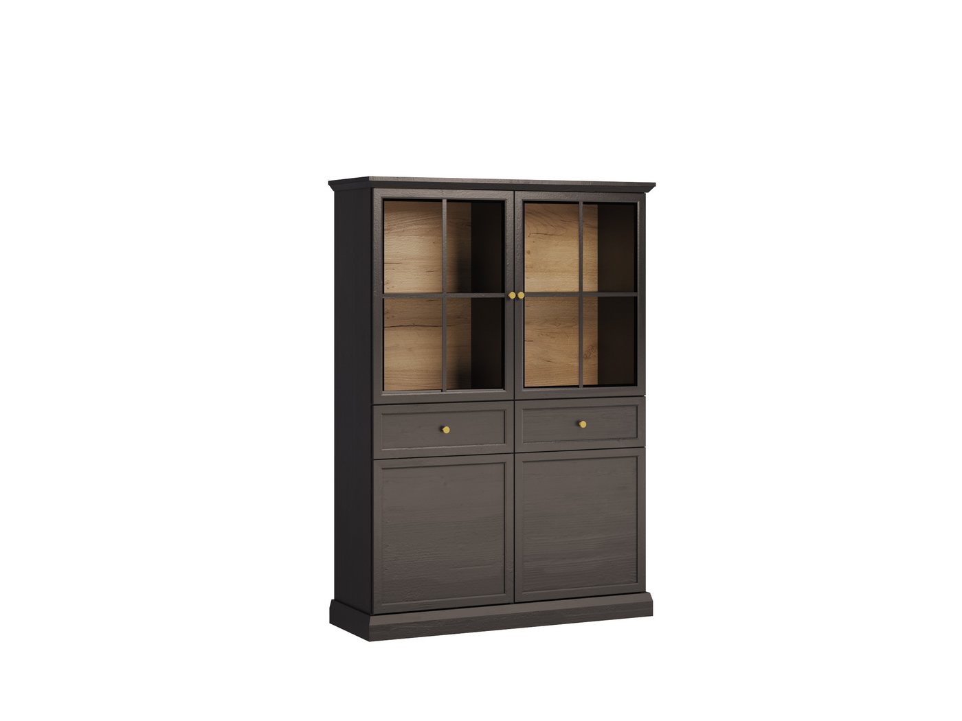 JVmoebel Vitrine Buffetschrank Vitrinenschrank Küchenanrichte Glasvitrine 2 Schubladen (1-St) Made in Europe von JVmoebel