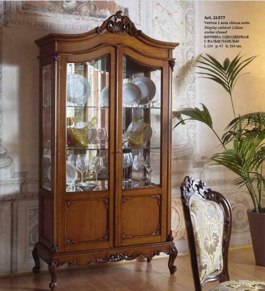 JVmoebel Vitrine Edle Vitrine Antik Stil Barock Rokoko Klassisch Wohnzimmer Glas Schrank Italy von JVmoebel