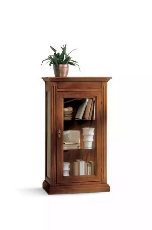 JVmoebel Vitrine Elegante Vitrine Kommode aus Glas in Braun (1-St., Vitrine) Made in Italy von JVmoebel