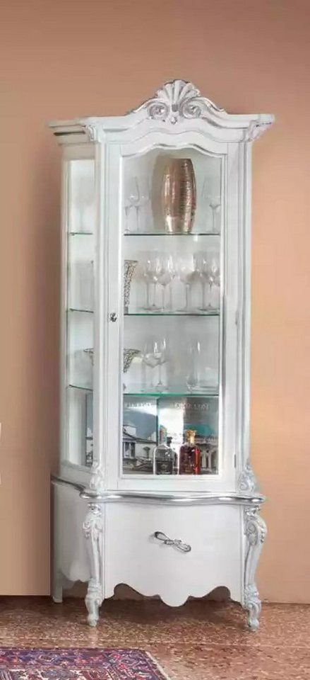 JVmoebel Vitrine Elegante weiße Vitrine aus Holz – Italienisches Möbelstück Regalsystem (1-St., Vitrine) Made in Europa von JVmoebel