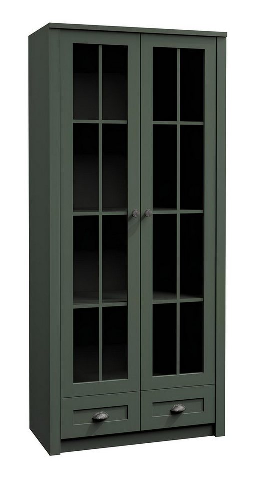 JVmoebel Vitrine Grüner Buffetschrank aus Holz & Glas – Vitrinenschrank für die Küche (1-St) Made in Europe von JVmoebel