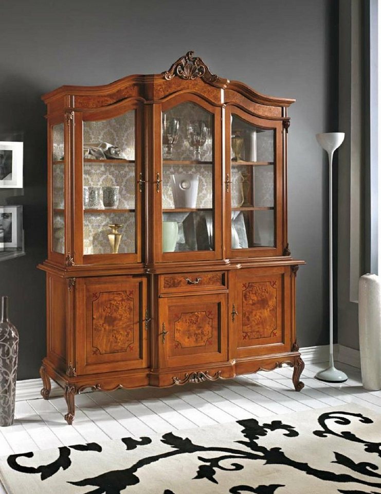 JVmoebel Vitrine Holz Vitrine mit Glas für das Wohnzimmer und Anrichte (2-St) Made in Europa von JVmoebel