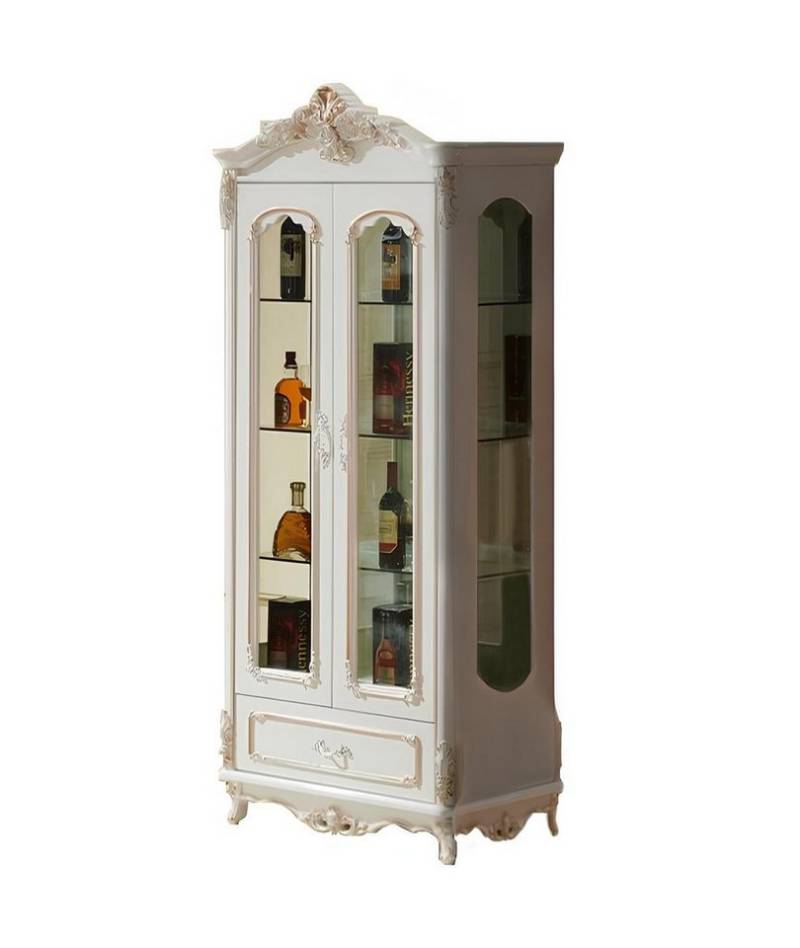 JVmoebel Vitrine Klassische Vitrine Glaschrank Holz Schrank Weiß Schränke Möbel Made in Europa von JVmoebel