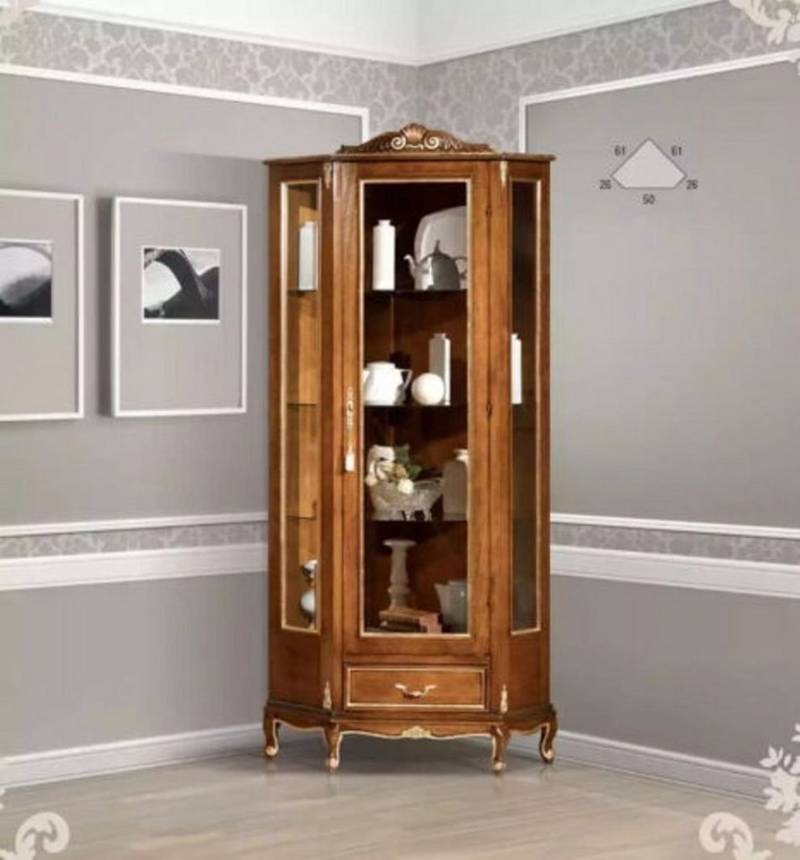 JVmoebel Vitrine Luxuriöse Hochwertige Vitrine aus Braunem Holz Klassische Möbel (1-St., Vitrine) Made in Europa von JVmoebel