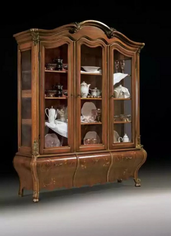 JVmoebel Vitrine Luxus Holz Vitrine Anrichte Design Braun Italienische Möbel (1-St., Vitrine) Made in Europa von JVmoebel