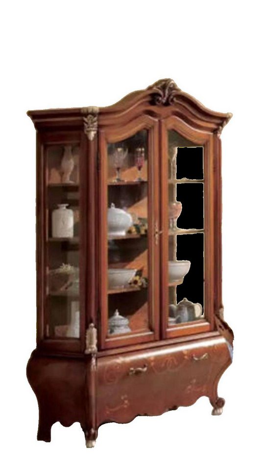 JVmoebel Vitrine Luxus Holz Vitrine Anrichte Design Schränke Braun Italienische Möbel (1-St., Vitrine) Made in Europa von JVmoebel