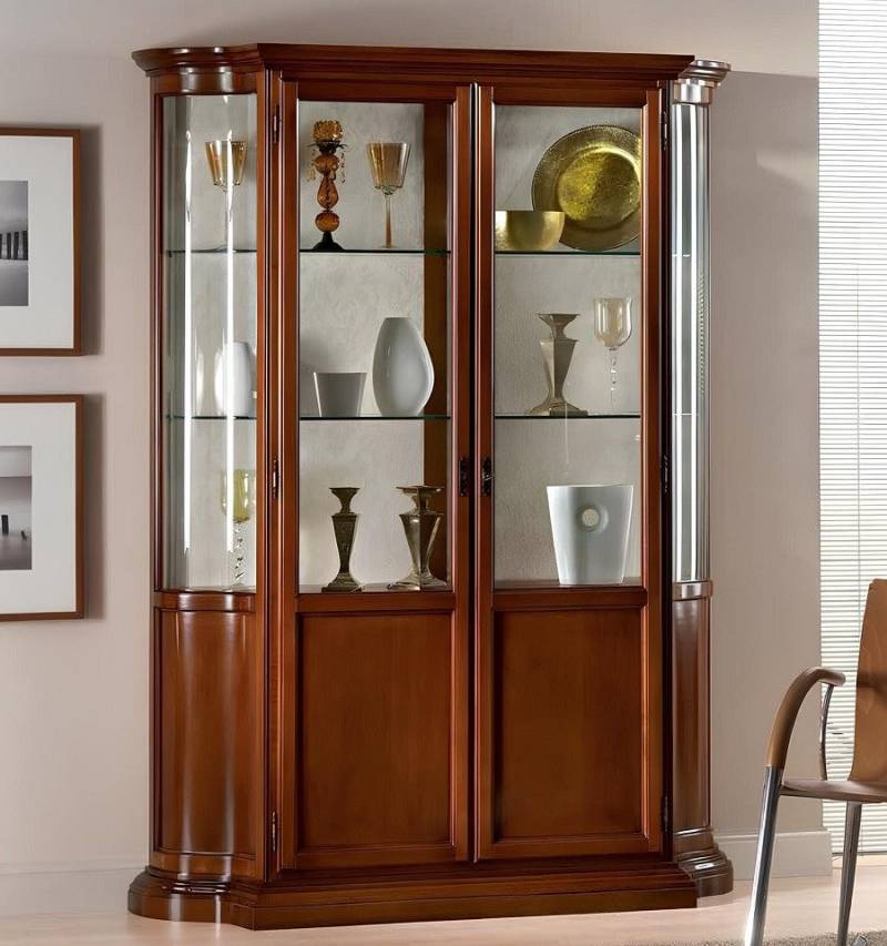 JVmoebel Vitrine Holz Anrichte Schränke Braun Italienische Möbel Schrank Braun Made in Europa von JVmoebel