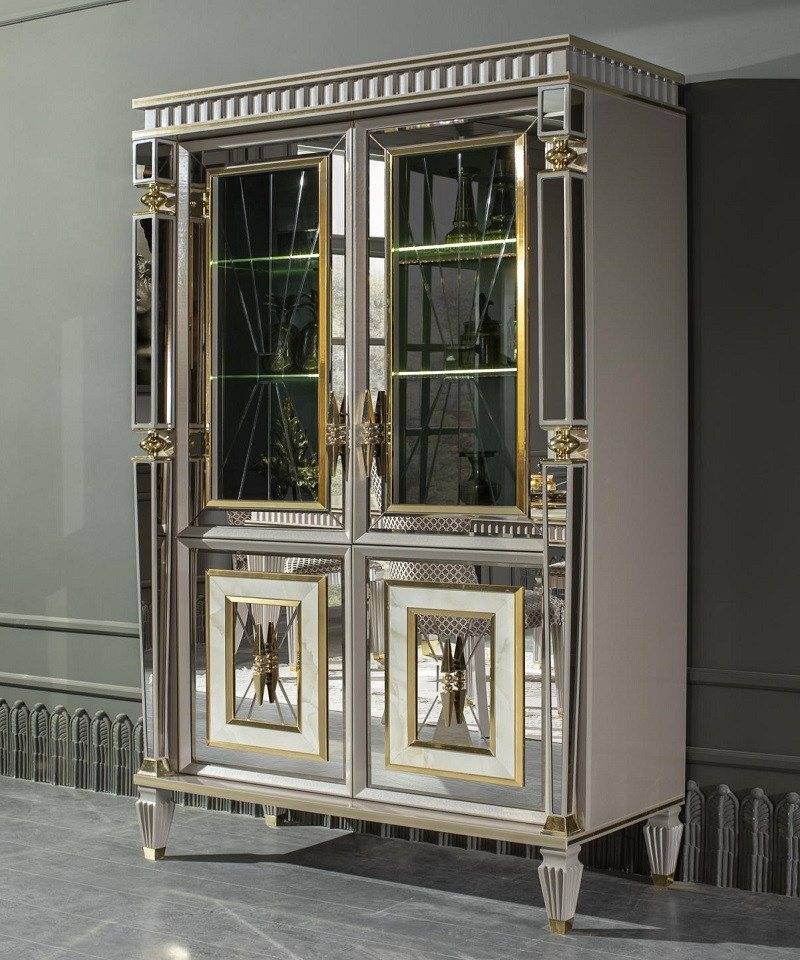 JVmoebel Vitrine Luxus Vitrine Ausgefallene Möbel Schrank Vitrinen Glas Holz Schränke Made in Europa von JVmoebel