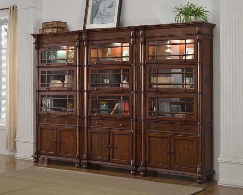 JVmoebel Vitrine Set mit 3 Vitrinen Schrank Vitrinen Wohnzimmer Schau Schränke Braun Made in Europa von JVmoebel