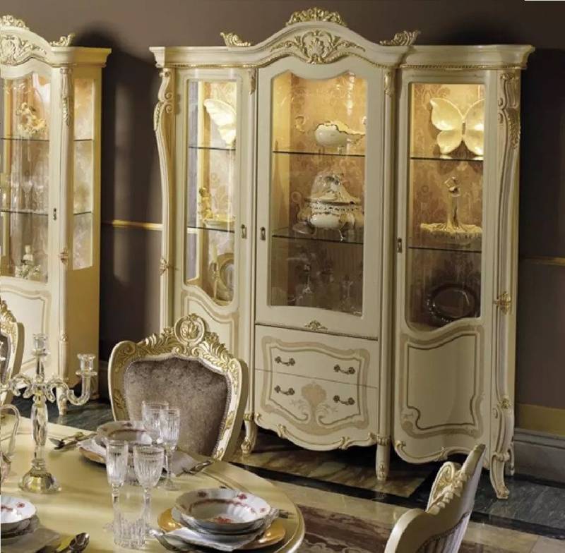 JVmoebel Vitrine Anrichte Buffet Schrank Italienische Möbel Einrichtung Regale Vitrinen Made in Europa von JVmoebel