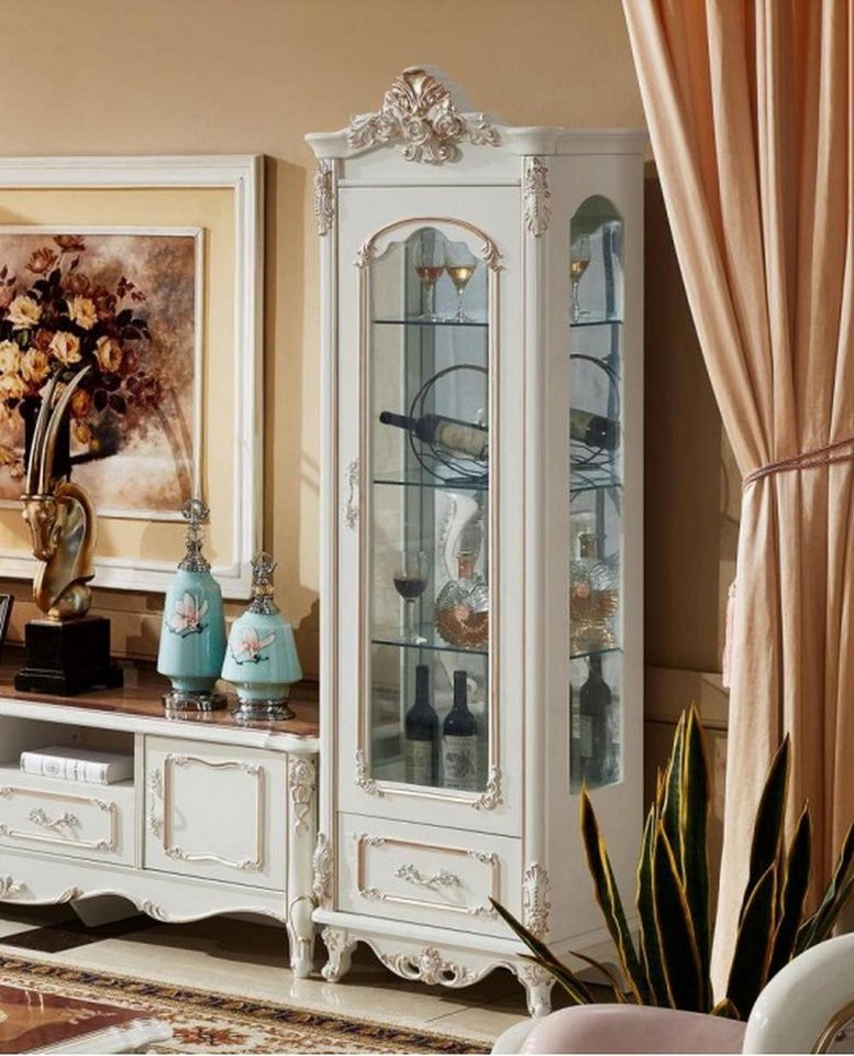 JVmoebel Vitrine Holz Single Vitrinen Glasschrank Schränke Schrank Möbel Art déco Weiß Made in Europa von JVmoebel