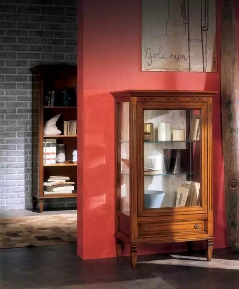 JVmoebel Vitrine Massivholz Vitrine mit Glas für Wohnzimmer, Anrichte Möbel Neu (1-St., Vitrine) Made in Europa von JVmoebel